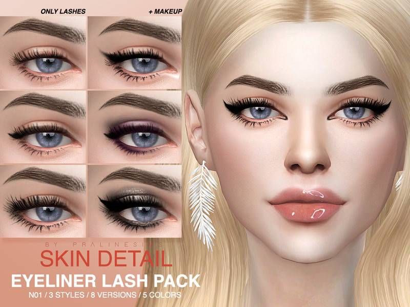 Скачать ресницы 2D Eyelashes A17 для Симс 4