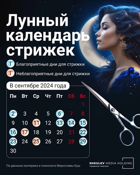 Лунный календарь стрижек на август 2024: благоприятные и ...