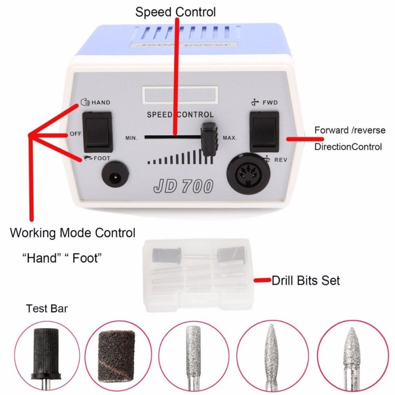 Фрезер для маникюра и педикюра Electric Drill JD400 35W 30000 ...