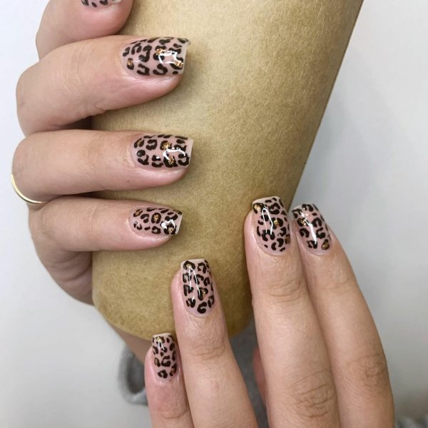 Matte Leopard and French Tips Easy Nail Art / Маникюр ...