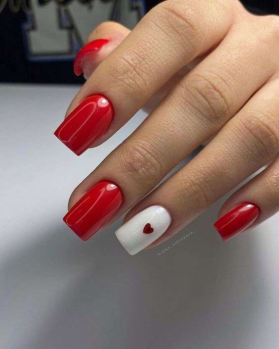 Red French Manicure / Красный Френч / Маникюр - YouTube