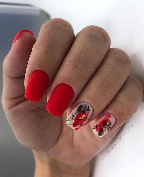 Ногти красные | red nails | unhas