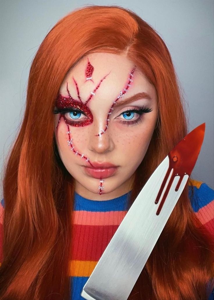 Макияж Чаки/Chucky makeup Halloween ...