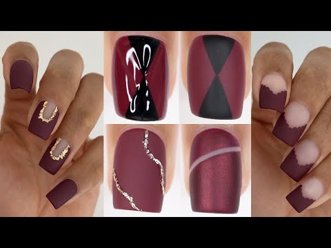 Selected Burgundy Nails Design | TikTok ...