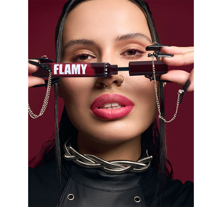 FLAMY Hot Volume Mascara Burgundy Color ...