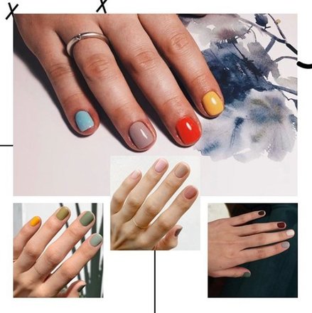 Manicure tools and tips with copy space ...