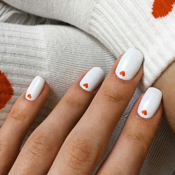 ❤ Nails heart white cute Ногти маникюр ...