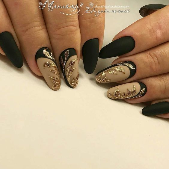 black nail design🖤 черный маникюр ...