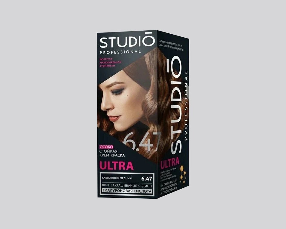 Стойкая крем-краска для седых волос STUDIO PROFESSIONAL ULTRA ...