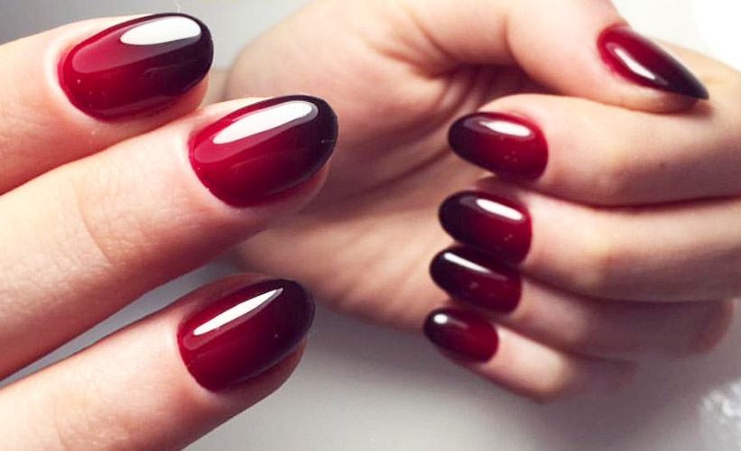 Set Matte Wine Red False Nail Nail ...