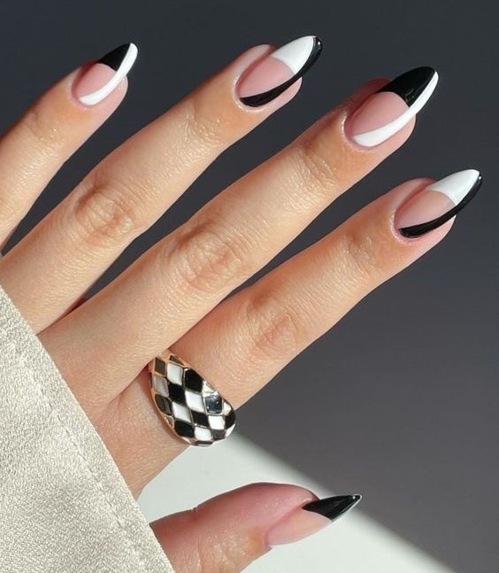 28-наборы для ногтей Mix Nails Art Tips, черный, белый цвет ...