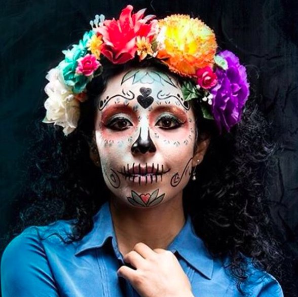 Sugar Skull Творческие Макияж На Хэллоуин — стоковые ...