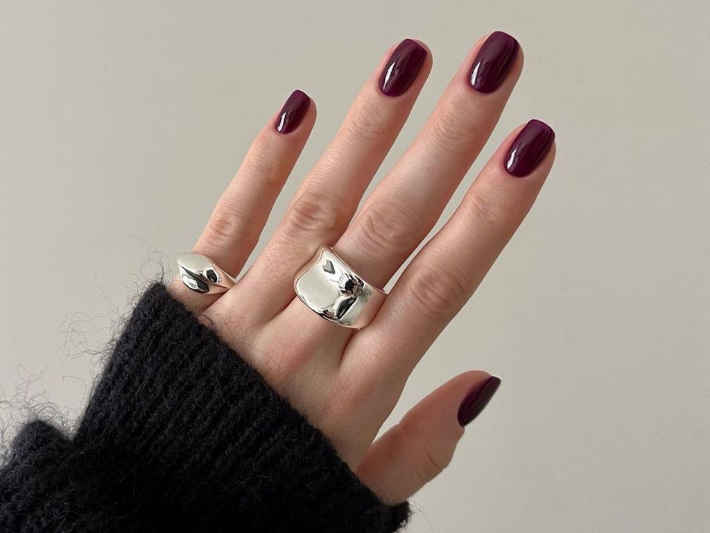 XX-Long Curve Nails | Green & Burgundy ...