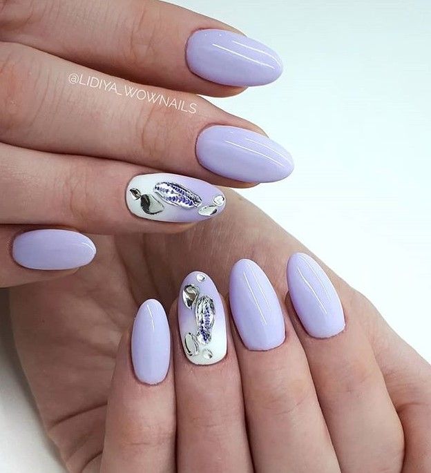 Лавандовый маникюр с рисунком | Wow nails, Swag nails, Floral ...