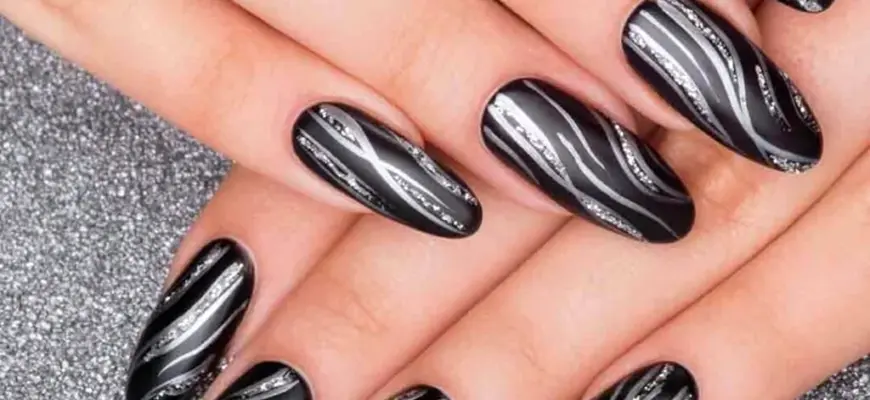 Матовый маникюр с золотом и серебром: красивый nail-дизайн ...