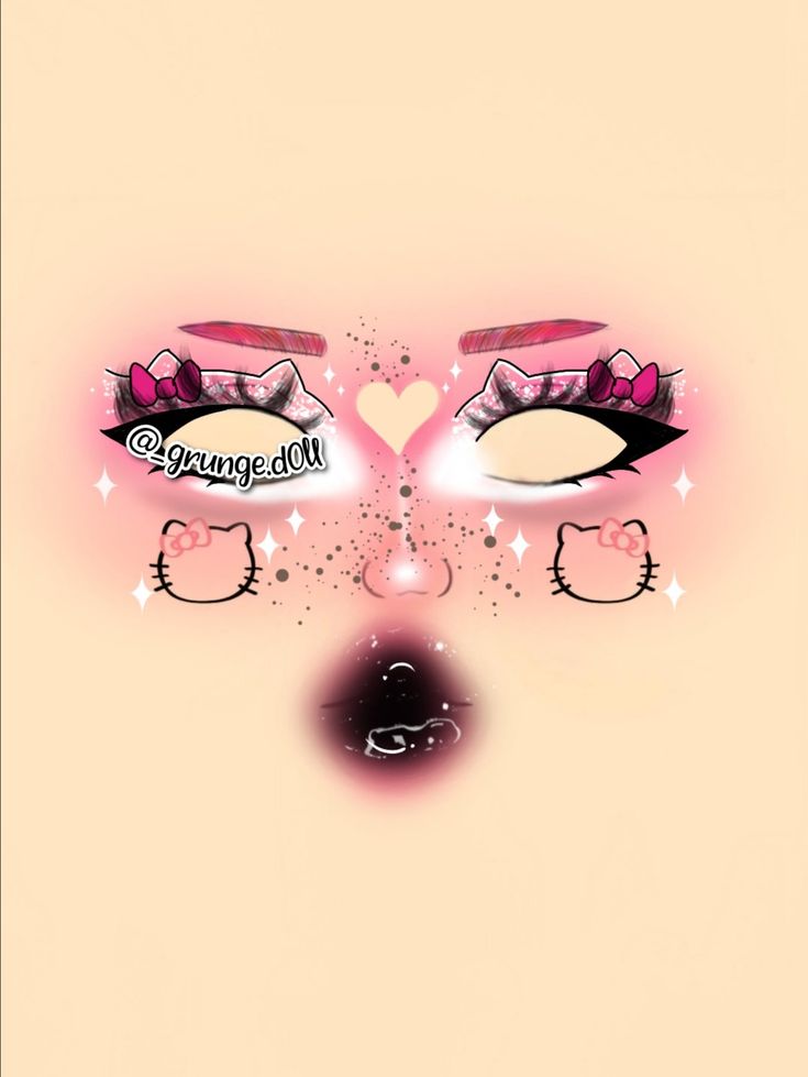 Boceto Makeup Hello Kitty E-Girl 🎀✞