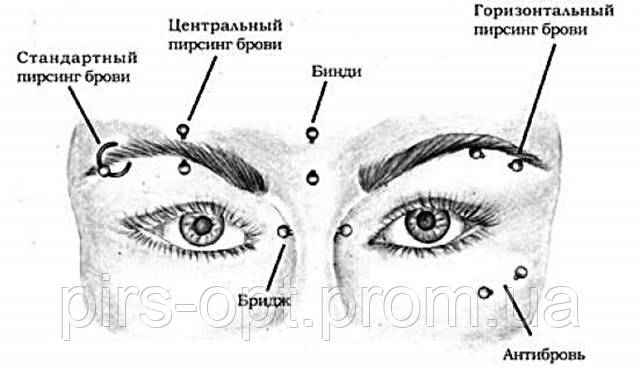 Для украшения пирсинга брови ...