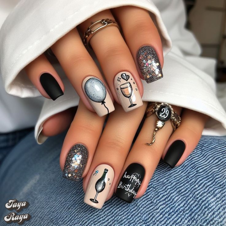 🎁Маникюр на день рождения🎈 Nail design ...