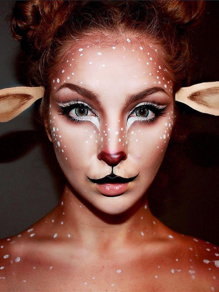 Макияж на Хэллоуин 2024 - легкий вариант deer makeup, который ...