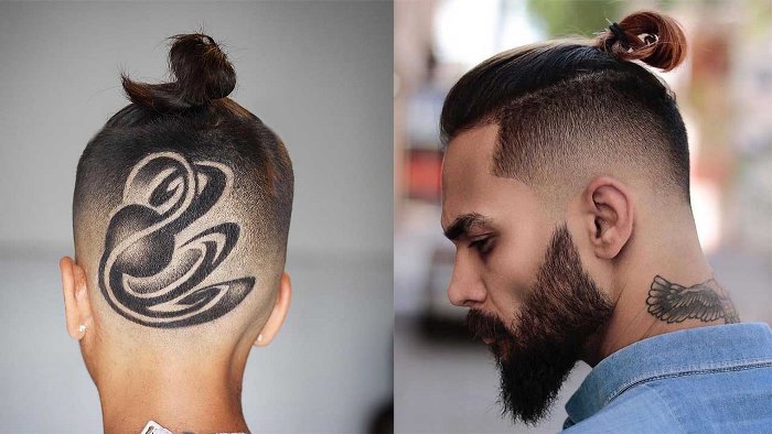 Модная вариация мужской стрижки Man Bun ...