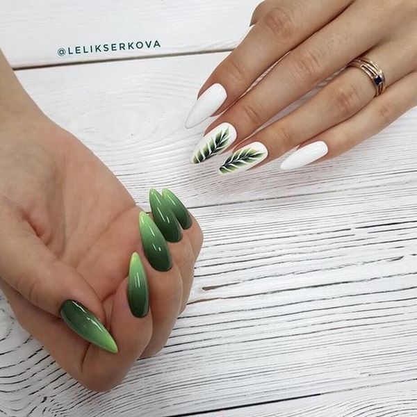 Матовый маникюр 💅 Красивый дизайн ногтей 💚 Градиент фольгой ...