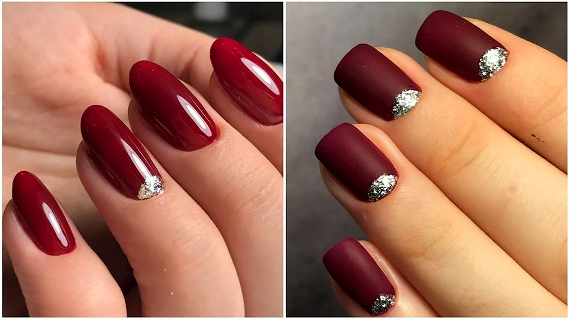 Стильный винный маникюр - 20Nails