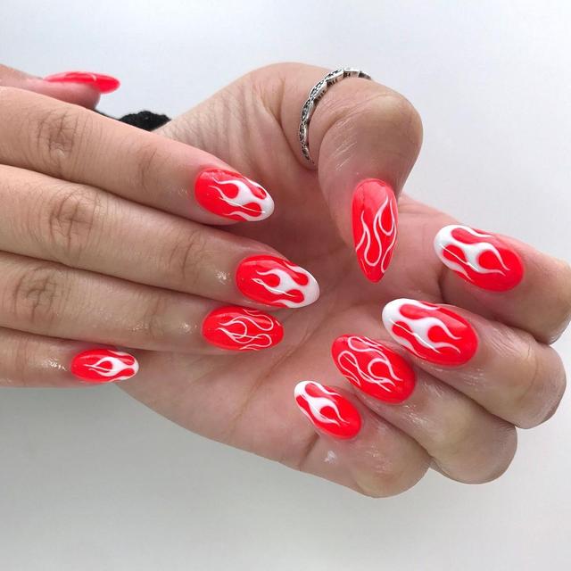 Squoval nails, Halloween nails, Manicure