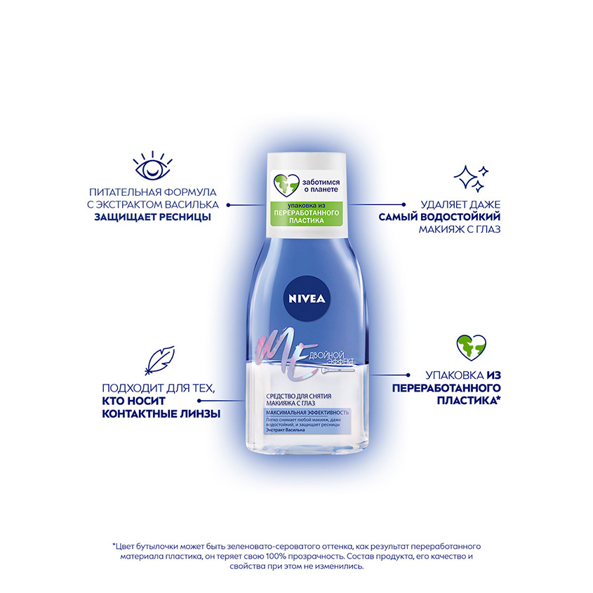 Средство для снятия макияжа с глаз NIVEA Двойной эффект 125мл ...