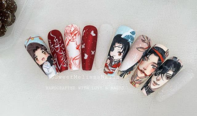 Tgcf nail art/ Hua cheng nail art.