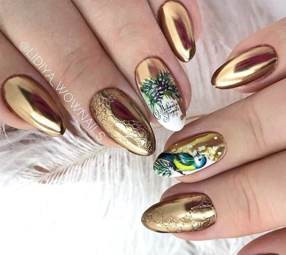 Golden French Manicure / Золотой Френч / Manicura Francesa ...