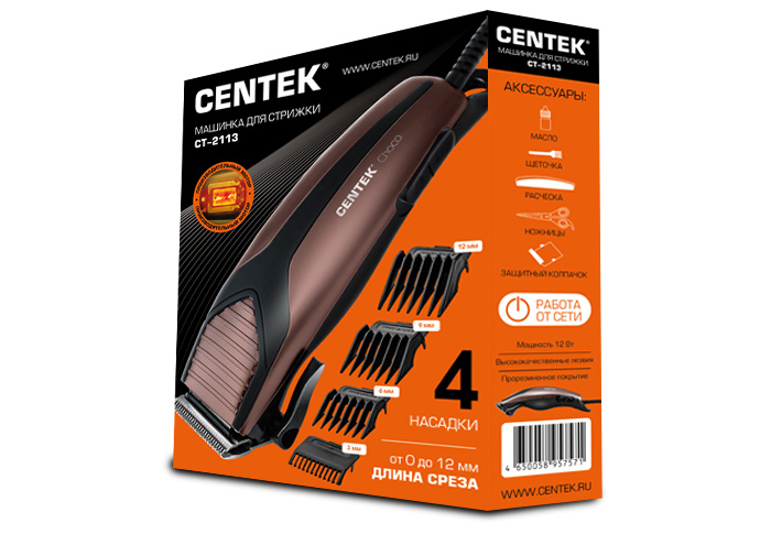 Машинка для стрижки Centek CT-2124 (черный/золото) - купить в ...